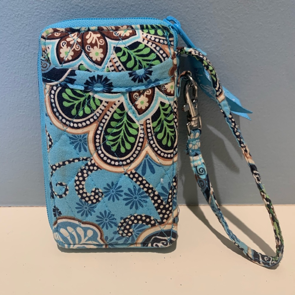 Vera Bradley Blue Fabric Wallet 5”L 3”W - Picture 2 of 5